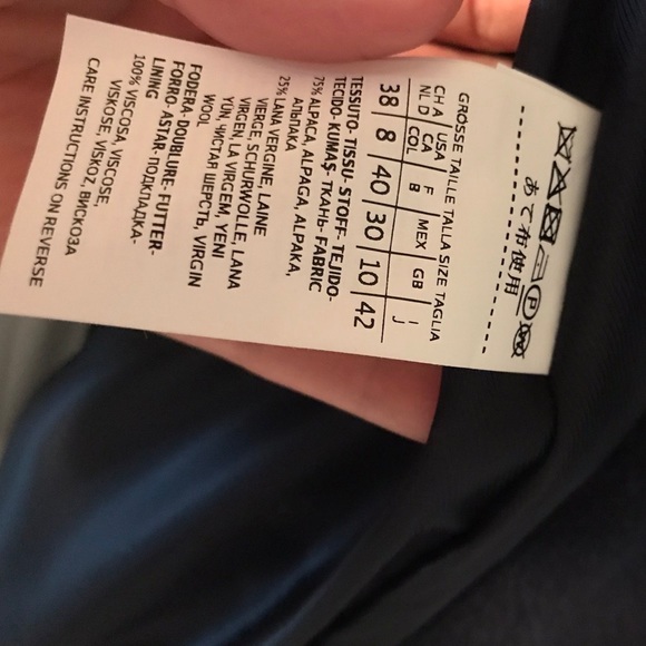 Max Mara Studio Alpaca Blue Navy Wrap Belted Coat, size 42 - Picture 15 of 15